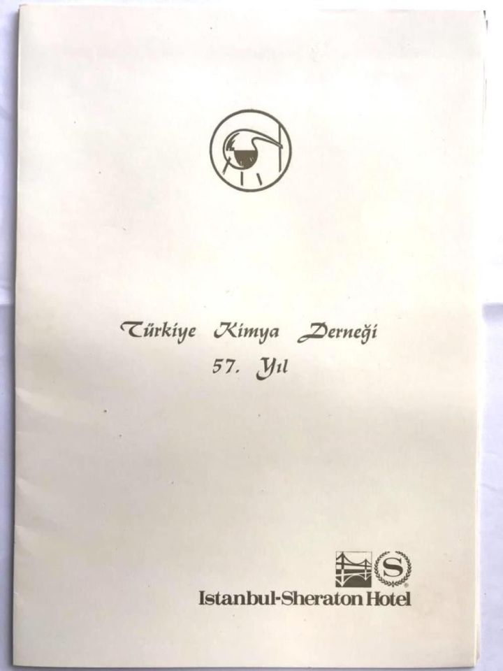 Türkiye Kimya Derneği 57. yıl - Sheraton Hotel / Menü + Program