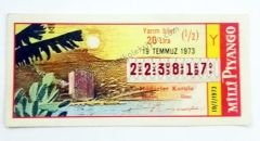 19 Temmuz 1973 Yarım bilet - Milli Piyango bileti - Efemera