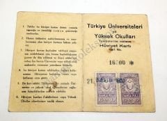 Türkiye Üniversiteleri ve Yüksek Okulları - Edebiyat Fakültesi Hüviyet kartı - Efemera