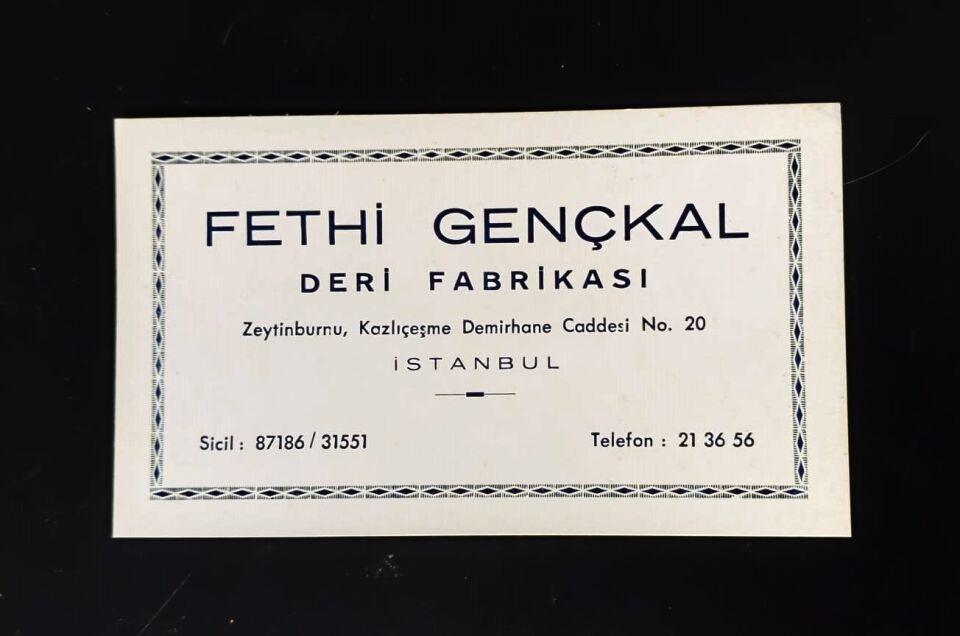 Fethi GENÇKAL Deri Fabrikası Zeytinburnu, Kazlıçeşme * Kartvizit