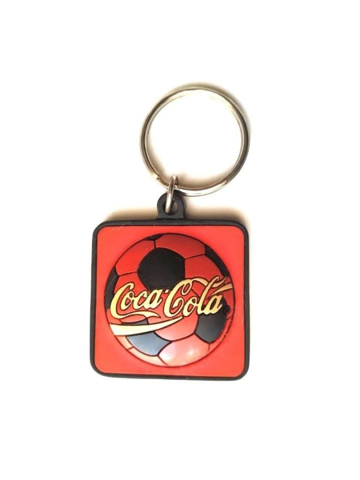 Coca Cola / Gofre futbol topu anahtarlık - Eski Anahtarlık