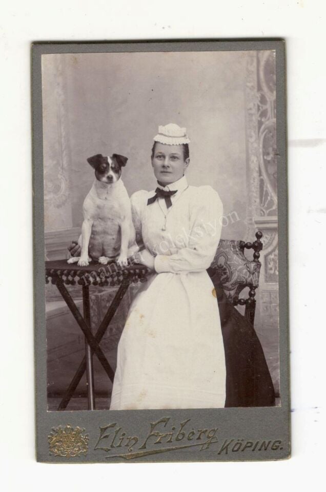 Kadın ve Köpek -* Elin FRIBERG Köping * 8,5x10,5 Kabin foto