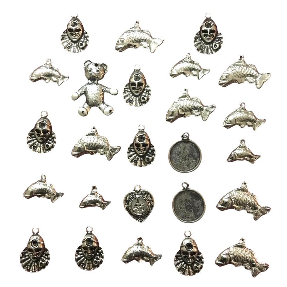 25 adet metal kolye ucu