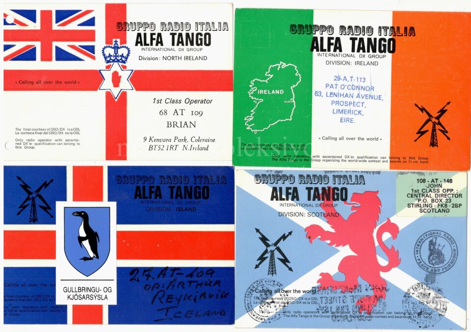 Alfa Tango Radio * North Ireland, Ireland, Scotland * 4 adet telsiz onay kartı