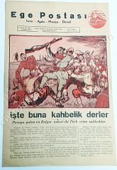 Ege Postası gazetesi, 10 Aralık 1947 İzmir, Aydın, Manisa, Denizli - Efemera