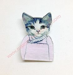 Yeni yeni büyüyorum - Kedi rozet  Kedi sever dostlarınıza şık bir hediye