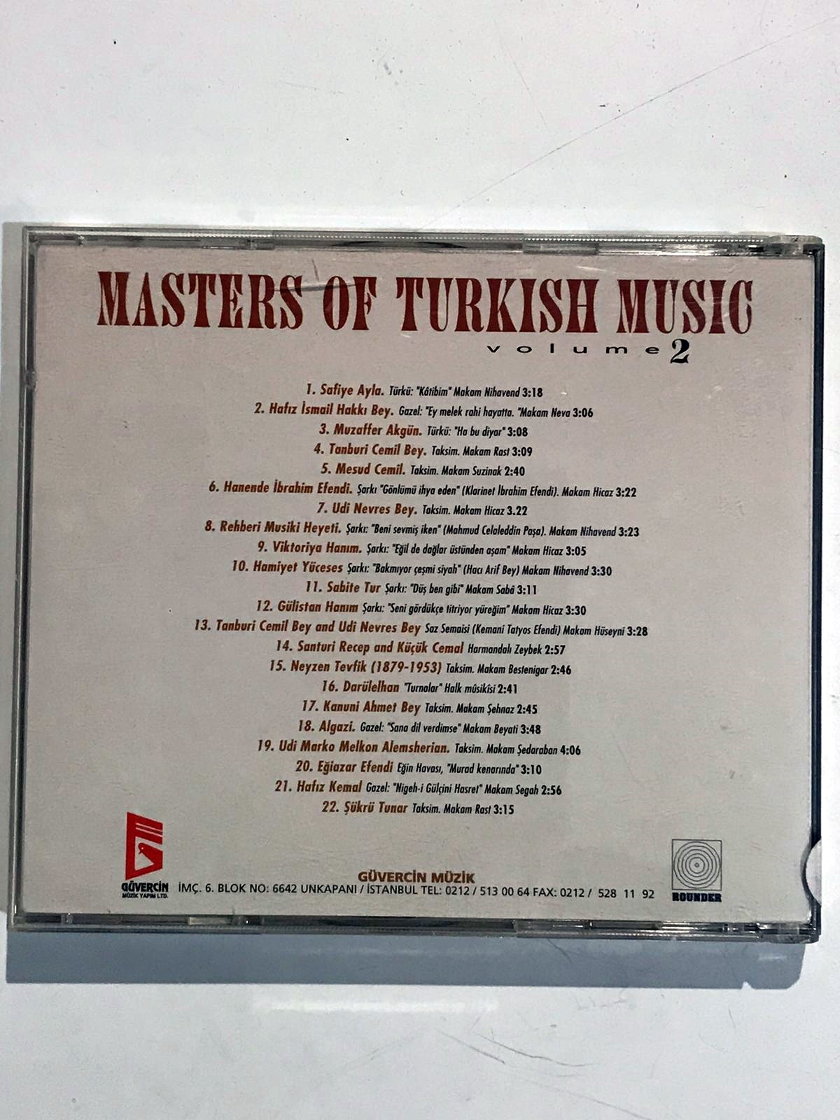 Masters of Turkish Music Volume 2 - Cd