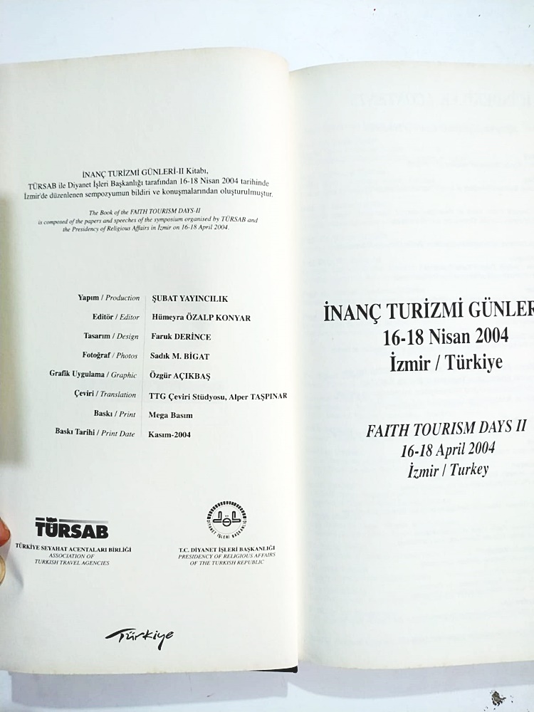 İnanç Turizmi Günleri 2 / 16-18 Nisan 2004 İzmir - Kitap