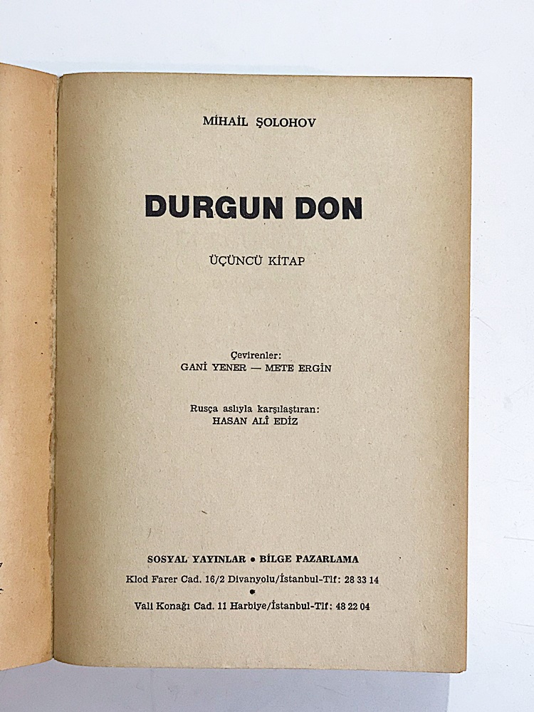 Durgun Don 3 / ŞOLOHOV - Kitap