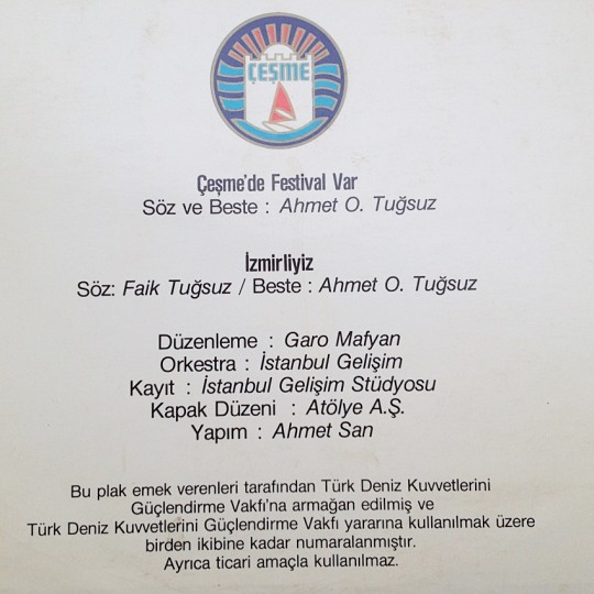 1. Çeşme deniz şenliği / Çeşme'de festival var İzmirliyiz Türk Deniz Kuvvetlerini Güçlendirme Vakfı - Plak