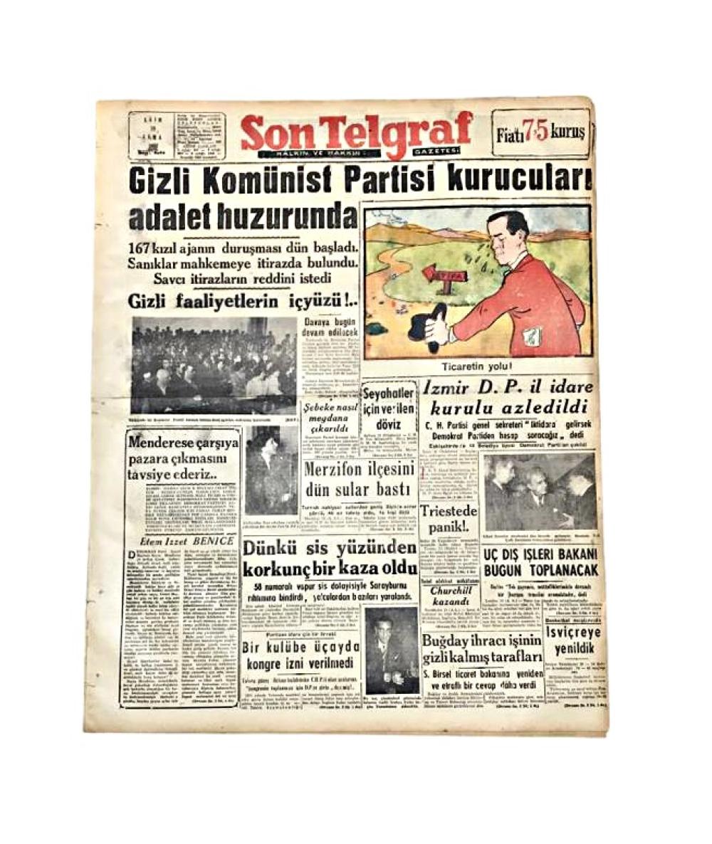167 Komunist sanığın davası - Şefik HÜSNÜ, Dündar BAŞTİMAR / 3 adet gazete