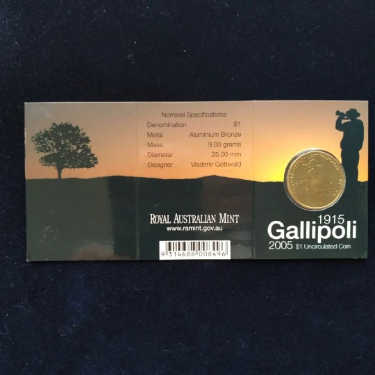 1915 Gallipoli 2005 / $ 1 Uncirculated Coin - Hatıra Para