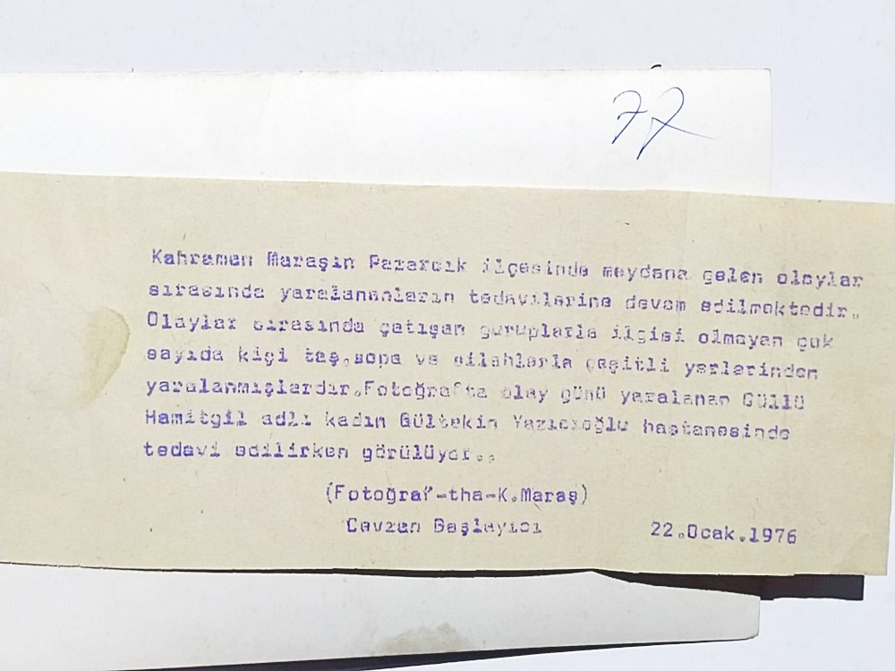 1976 Kahramanmaraş Pazarcık olayları - Basından. 12x18 fotoğraf