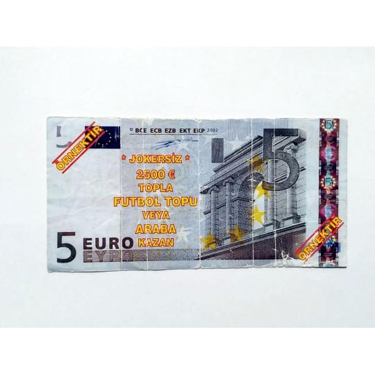 5 Euro Jokersiz 2500 Euro topla futbol topu veya araba kazan / Şaka, reklam paraları