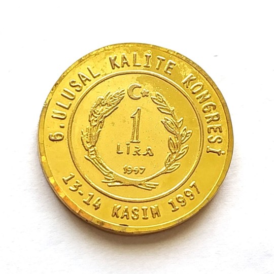 6. Ulusal Kalite Kongresi 1997 / 1 Lira hatıra para