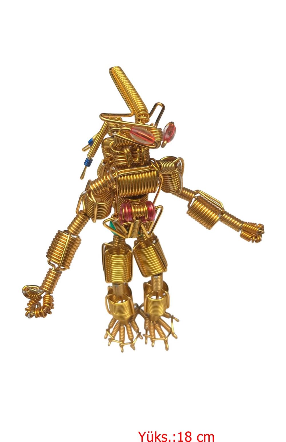 Alien Robot - Alüminyum sarı telden. el yapımı
