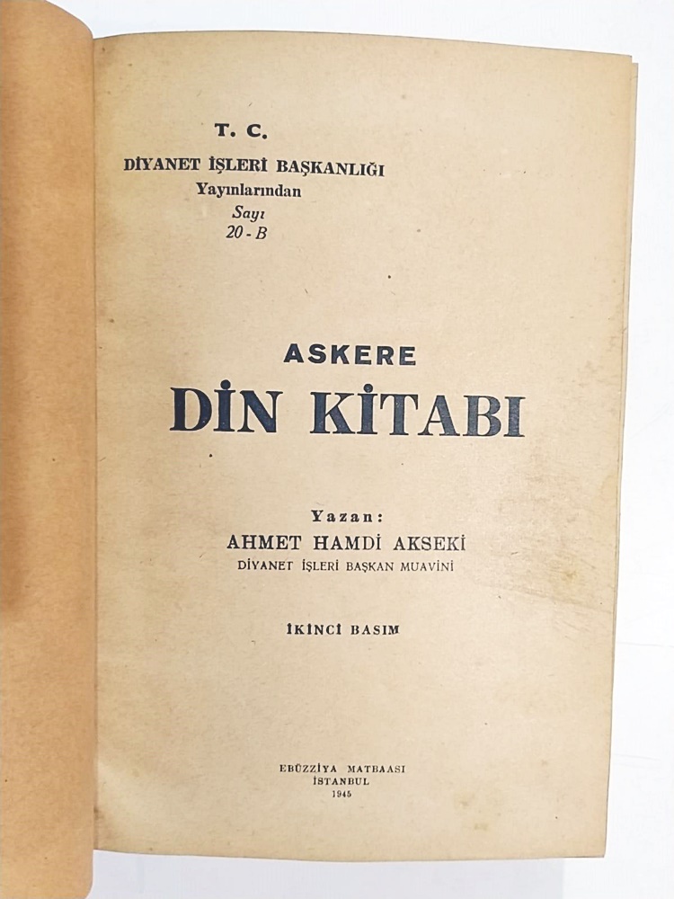Askere Din Kitabı / Ahmet Hamdi AKSEKİ 1945 - Kitap