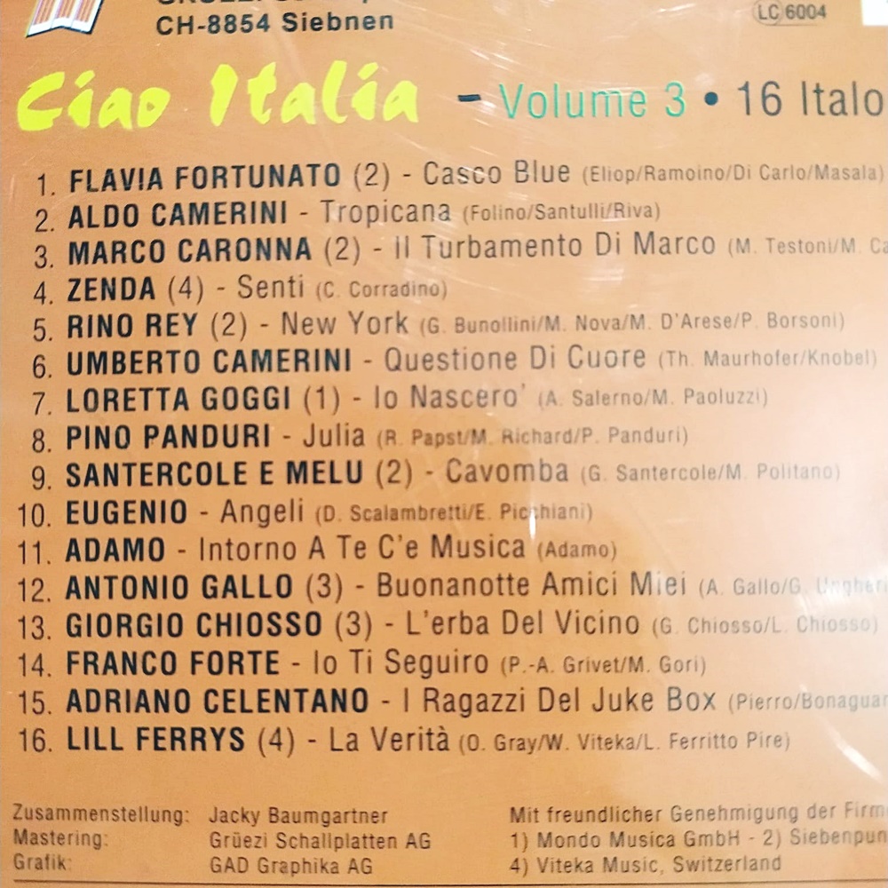 Ciao Italia Volume 3 - 16 Italo Hits / Cd