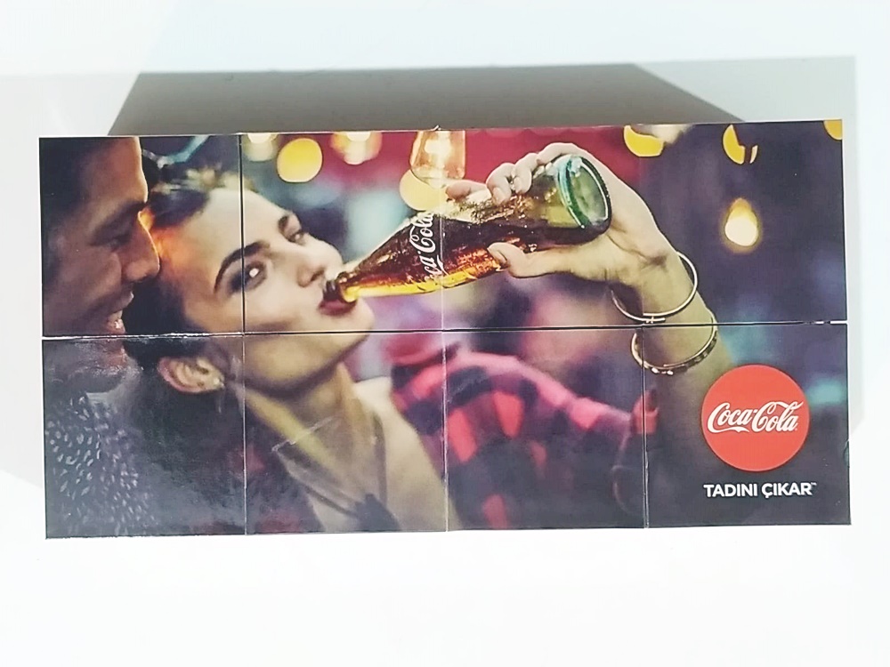 Coca Cola sihirli küp - Tadını çıkart / 7,5x7,5 cm.