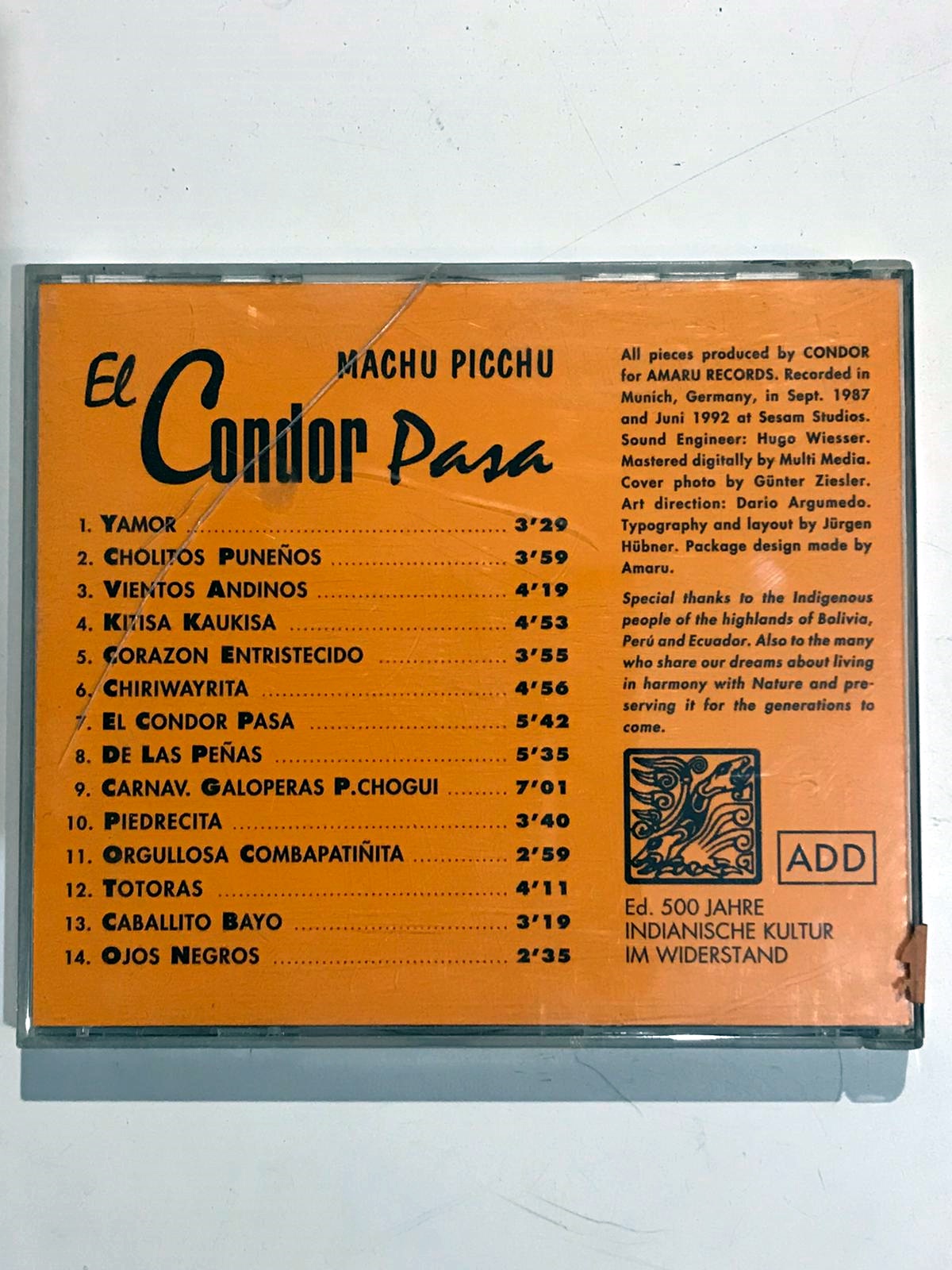 El Condor Pasa / Machu PICCHU - Cd