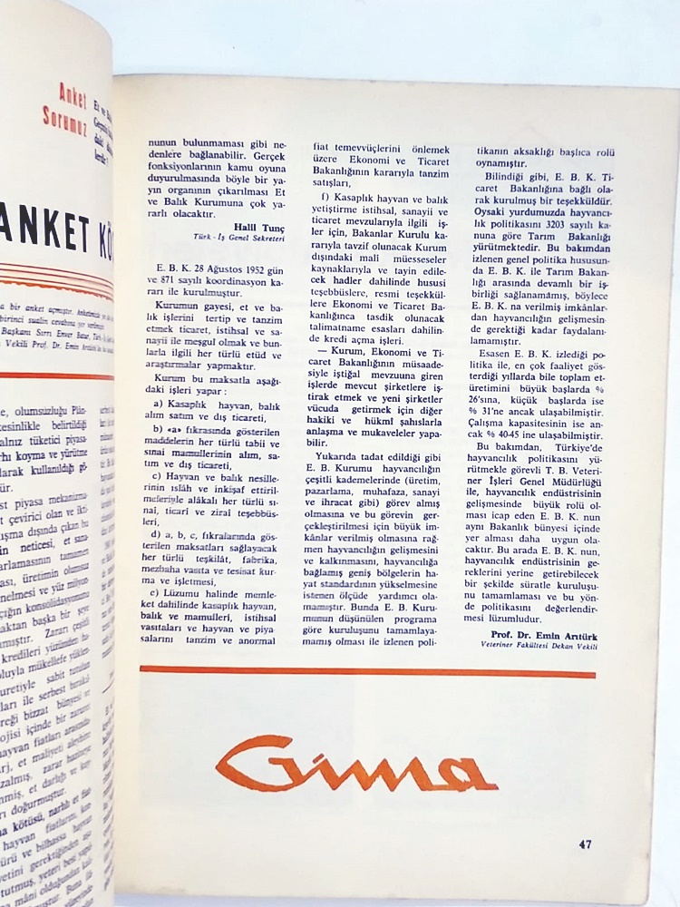 Et Endüstrisi dergisi Sayı:1 - 1966 - Dergi