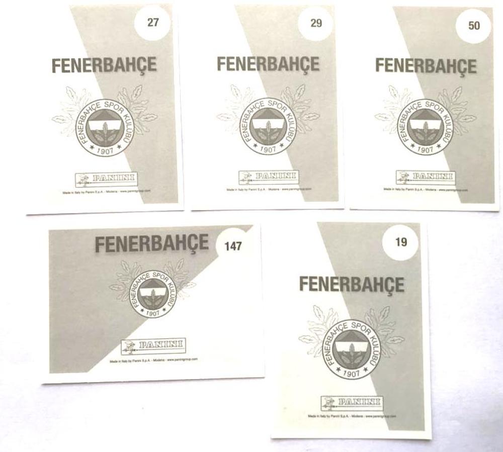 Fenerbahçe stadı ve 4 adet futbolcu - Panini kartları