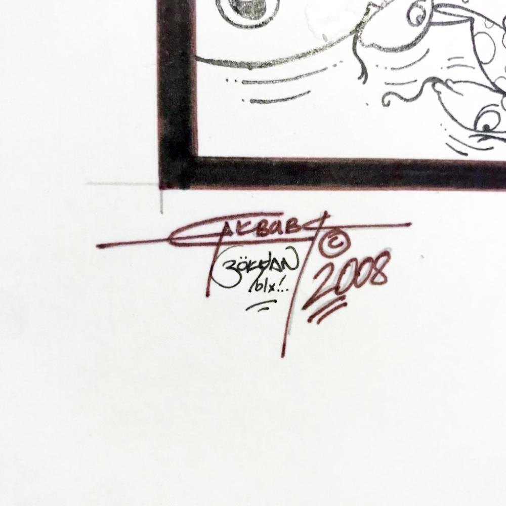 Gökhan 2008 - Karton üzerine çini kalem, karikatür