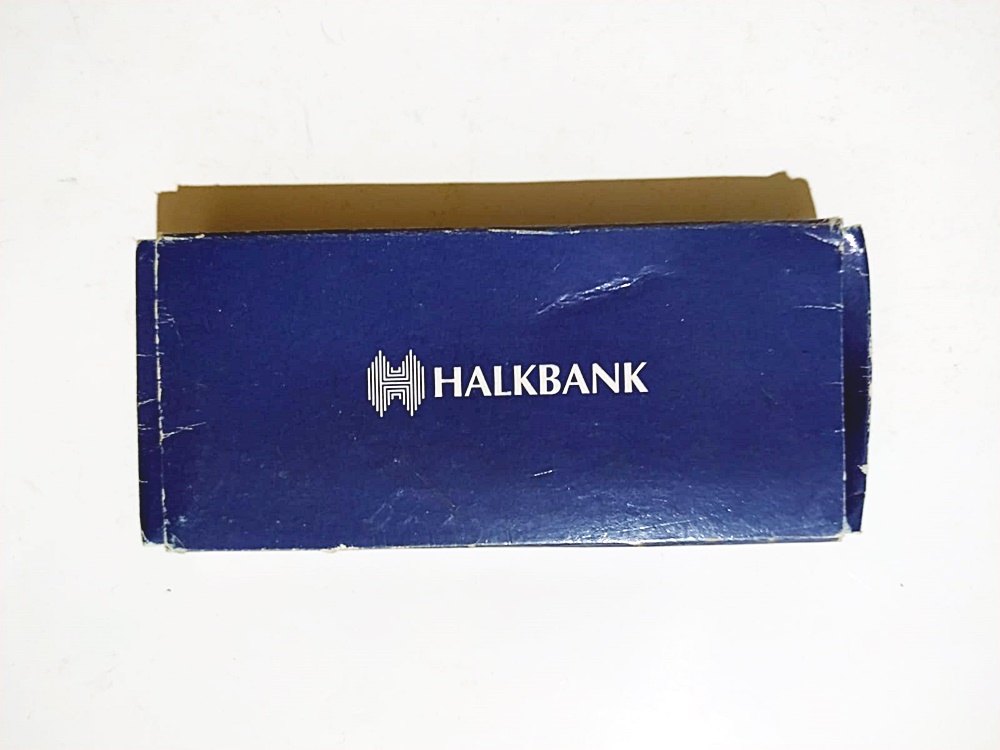 Halkbank kutulu, mineli anahtarlık