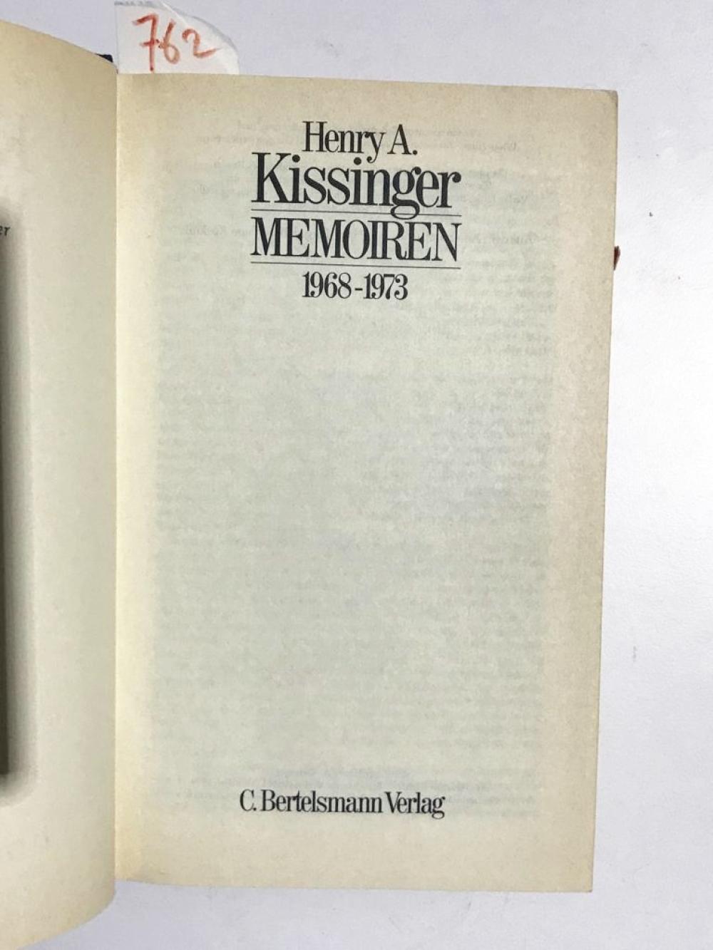 Henry A. KISSINGER - Memorien / 1968-1973