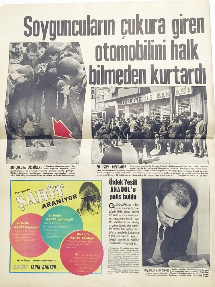 Hürriyet 20.4.1971 - Hakan DUMAN, Gaziosmanpaşa İş Bankası soygunu 