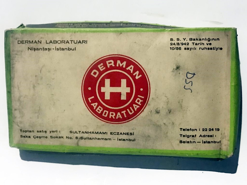 Hüsnü Bayer - Asporan Ağrılara karşı / Derman Laboratuarı - Eski ilaç kutusu