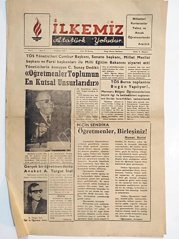 İlkemiz Atatürk Yoludur / Türkiye Öğretmenler Sendikası, gazetesi - 9 sayı