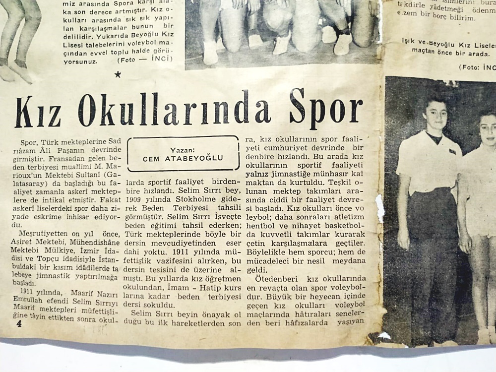 Işık ve Beyoğlu Kız Liseleri - Kız okullarında spor / Gazete, dergi haberleri