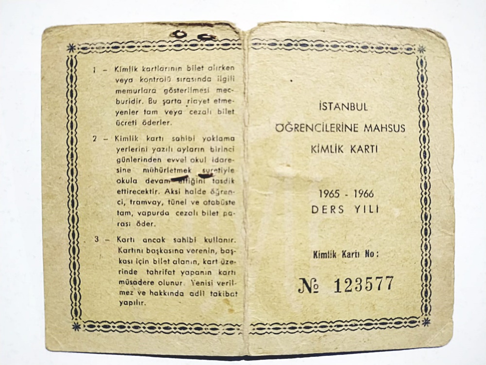 İstanbul Alman Lisesi 1965-66 ders yılı kimlik - Efemera