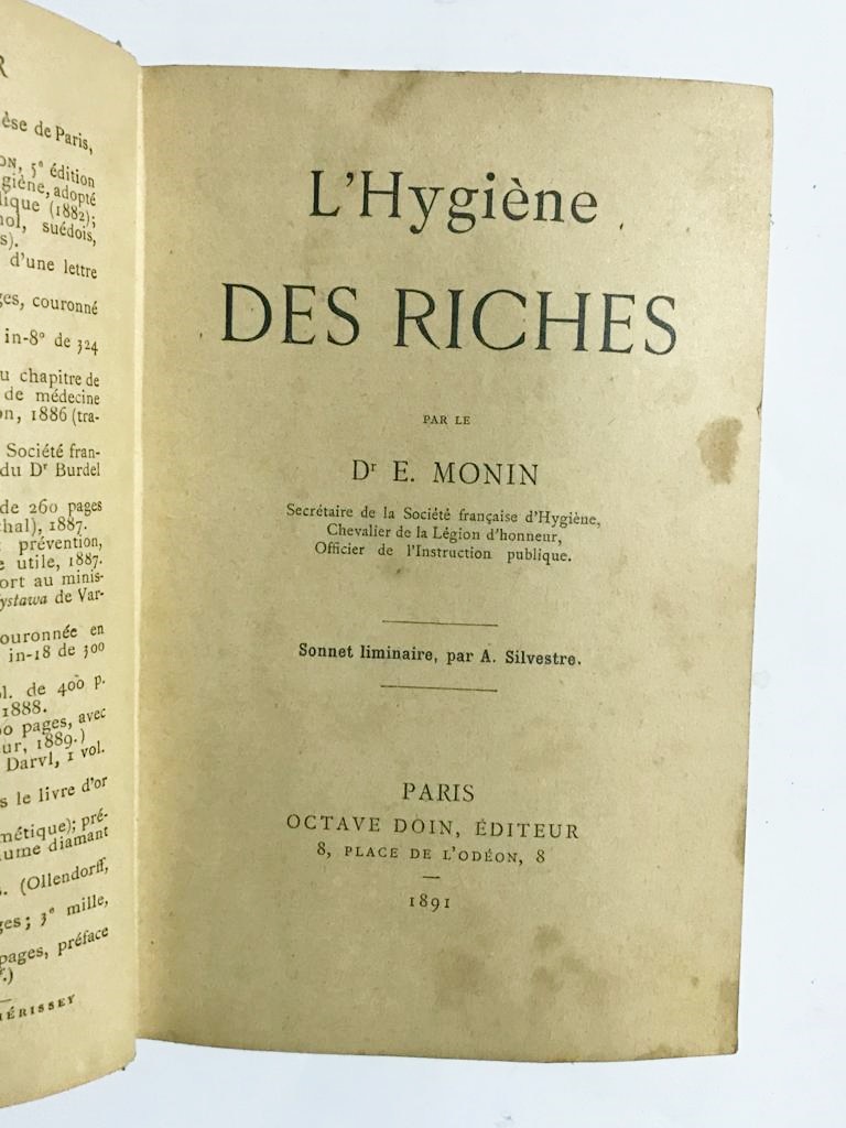 L'hygiène des Riches - Docteur E. Monin