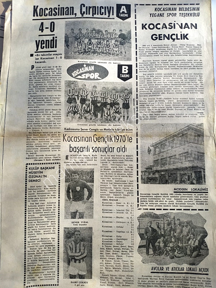 Koca Sinan Gazetesi - 15 Kasım 1970