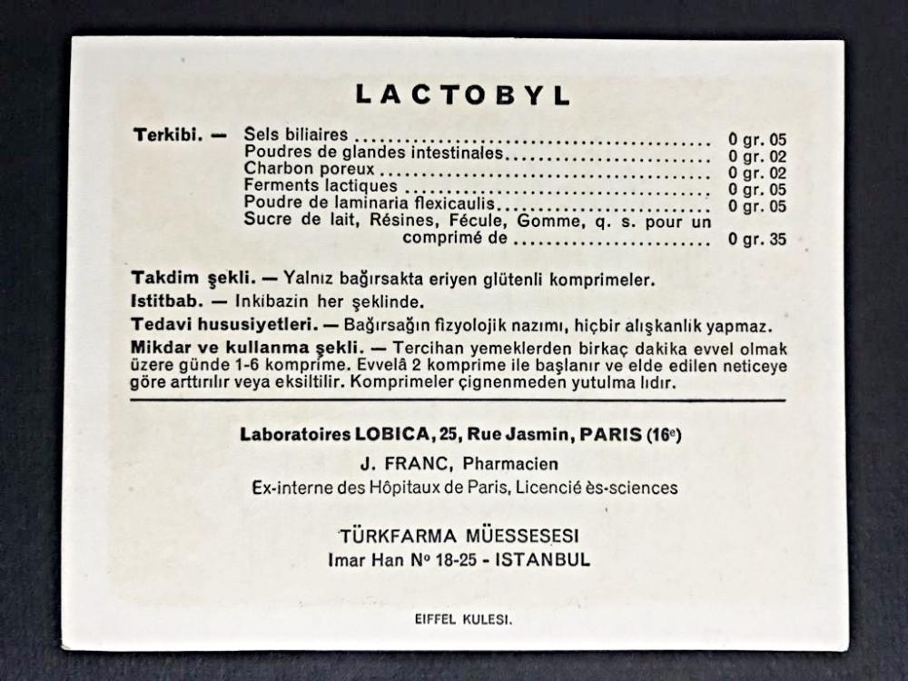 Lactobyl - Türkfarma / Kartpostal reklam 