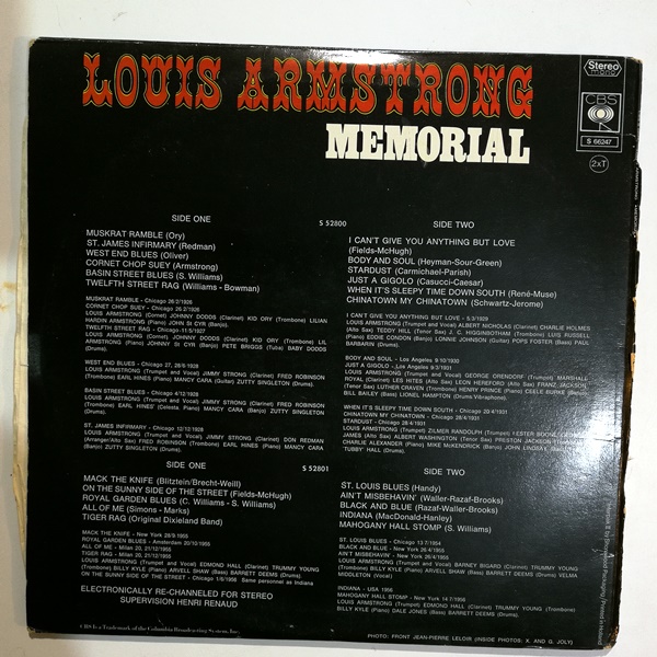 Memorial / Louis ARMSTRONG 2 LP - Plak