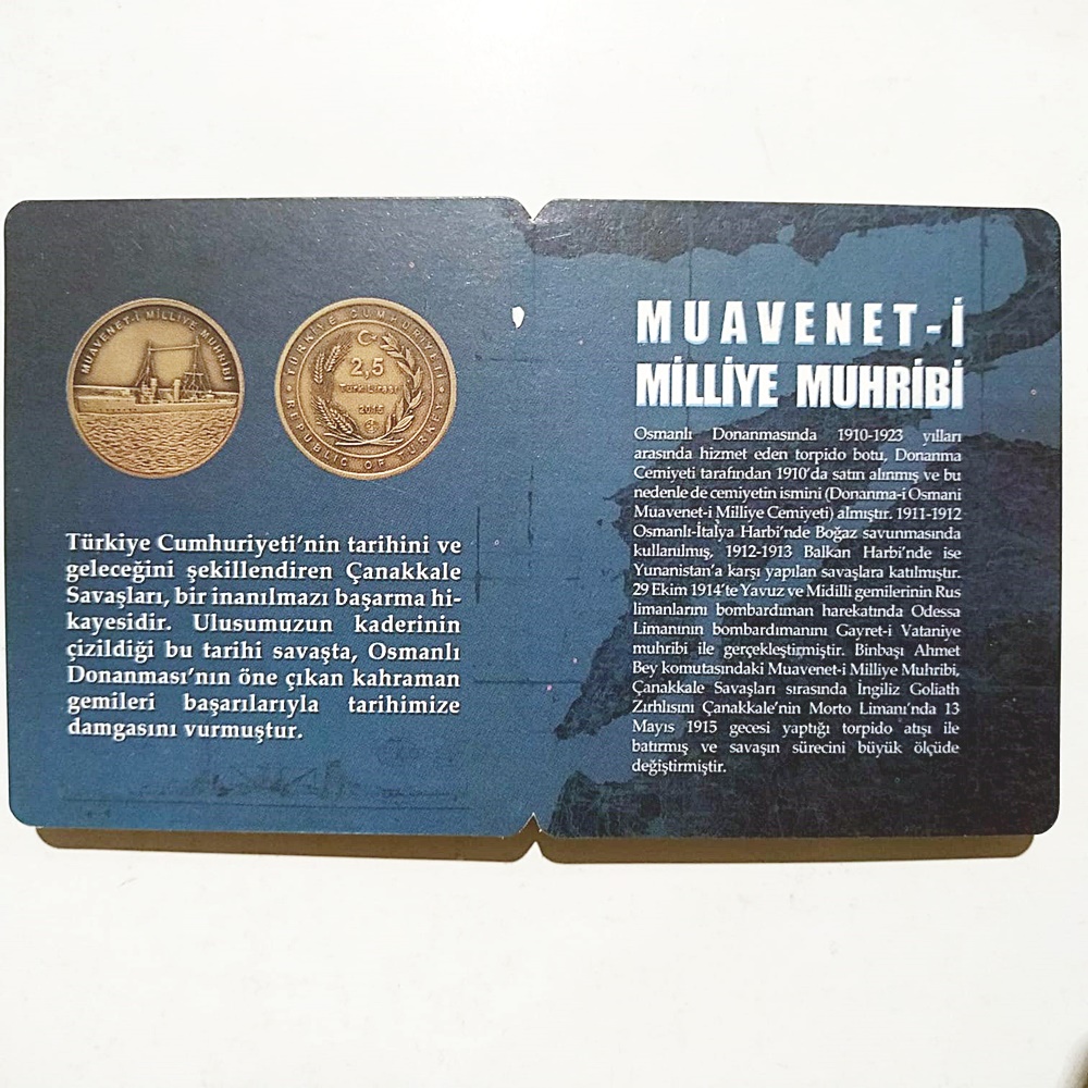 Muavenet - i Milliye Muhribi - Bronz Hatıra Para / Sertifikalı