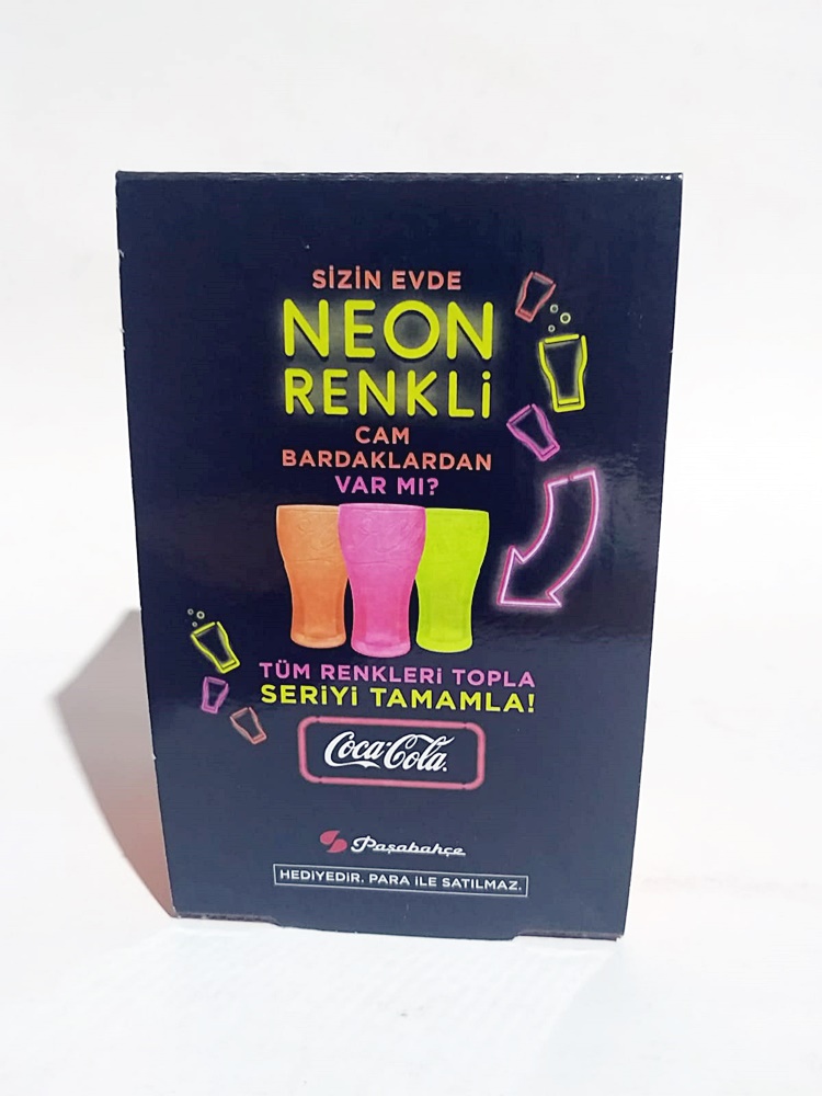 Neon Renkli Coca Cola Bardak - Turuncu