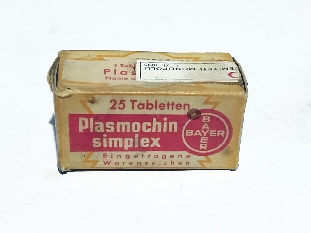 Plasmochin simplex Bayer / Kızılay Cemiyeti bandrollü -İlaç kutusu