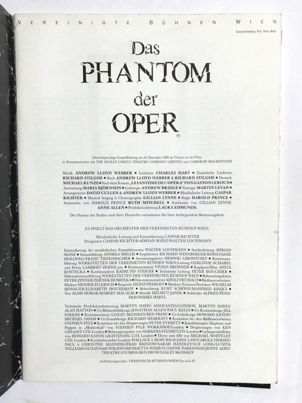 The Phantom of the Opera - Cd. broşür. afiş / 1992