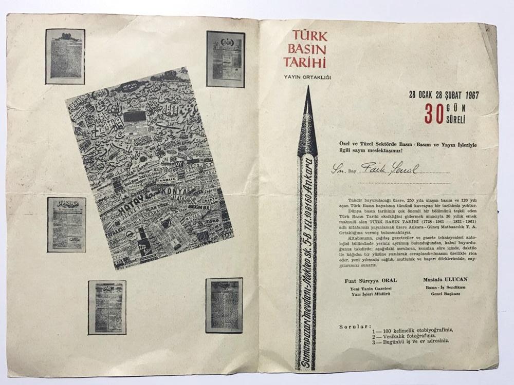 Türk Basın Tarihi - 1967 Tarihli Evrak