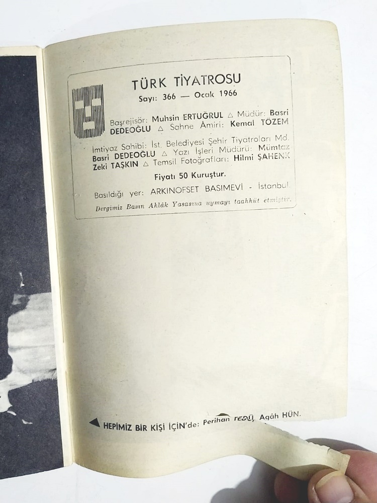 Türk Tiyatrosu Sayı:366 - 1966 - Dergi