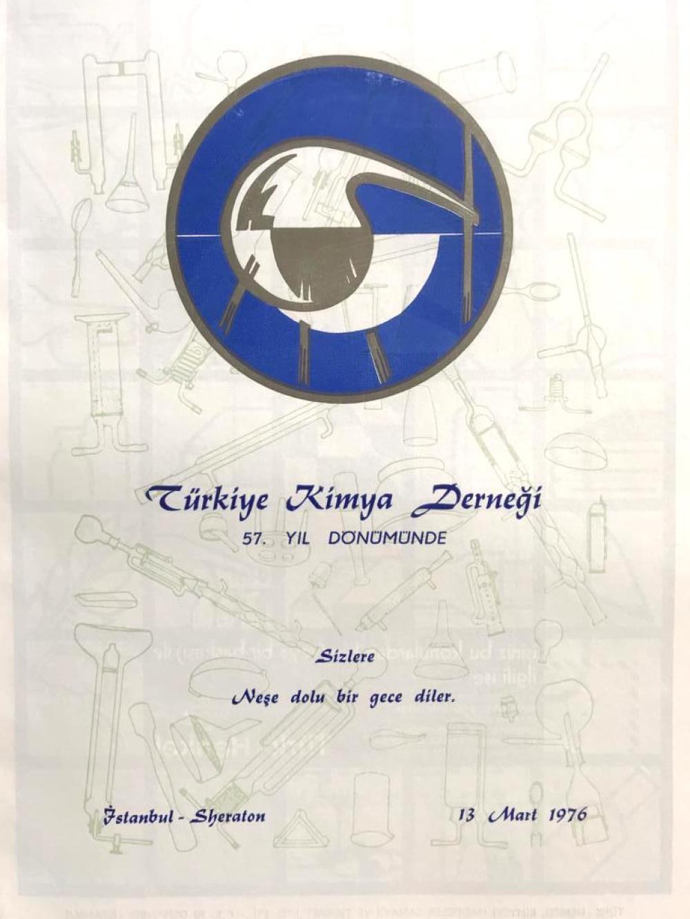 Türkiye Kimya Derneği 57. yıl - Sheraton Hotel / Menü + Program