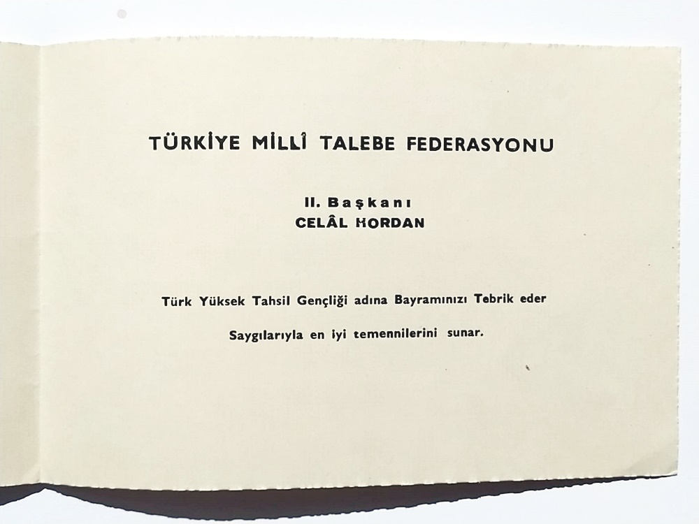 Türkiye Milli Talebe Federasyonu - Celal HORDAN / Bayram tebriği
