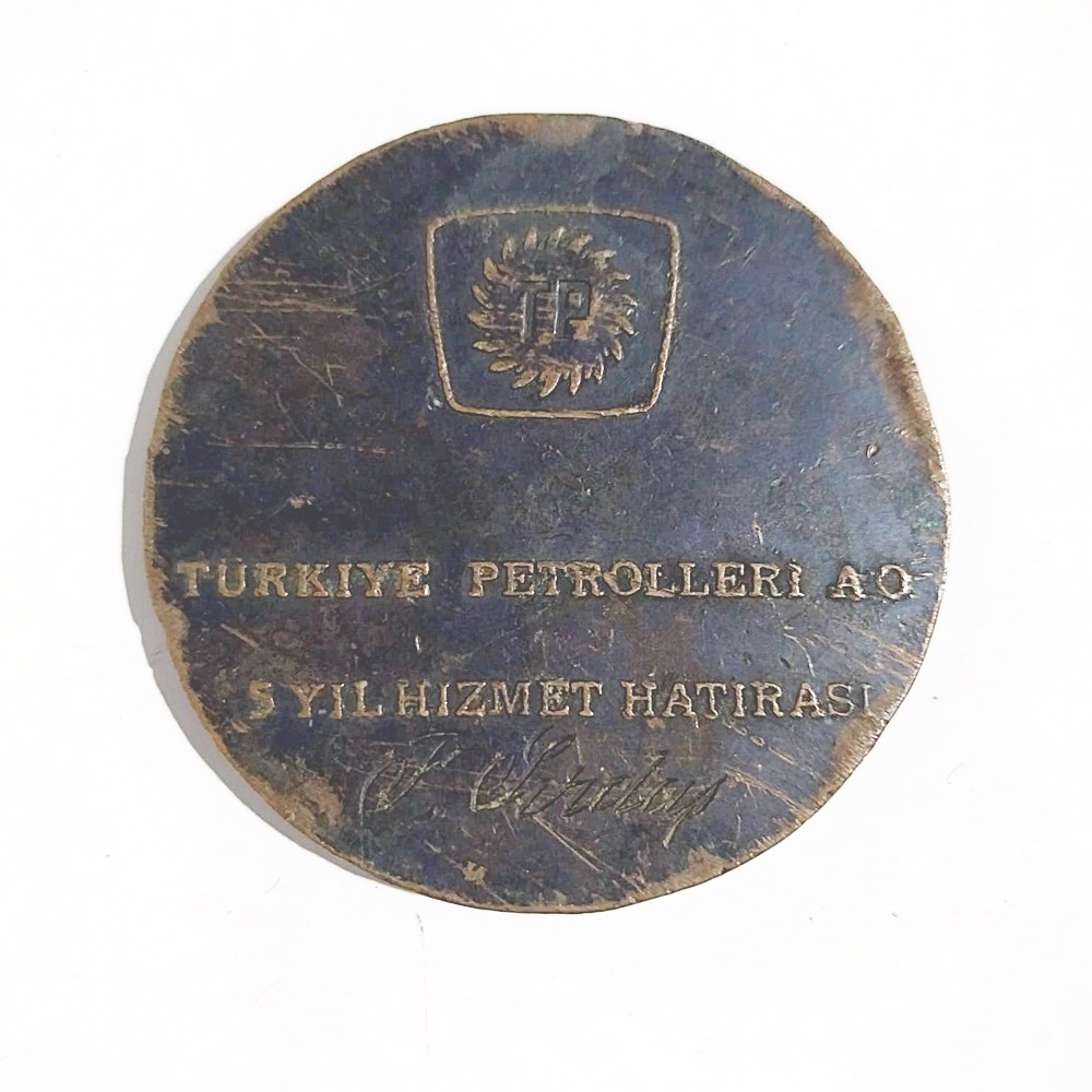 Türkiye Petrolleri 1954 - 5 yıl hizmet hatırası / Bronz madalyon