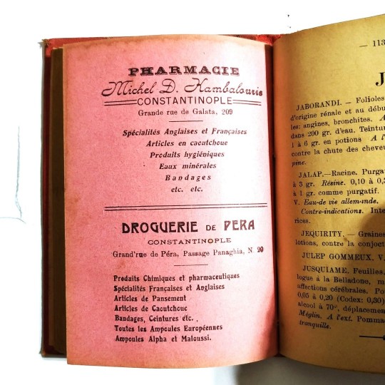 Aide Memoire de poche du Medecin et du Pharmacien - Constantinople / Kitap NADİRRR