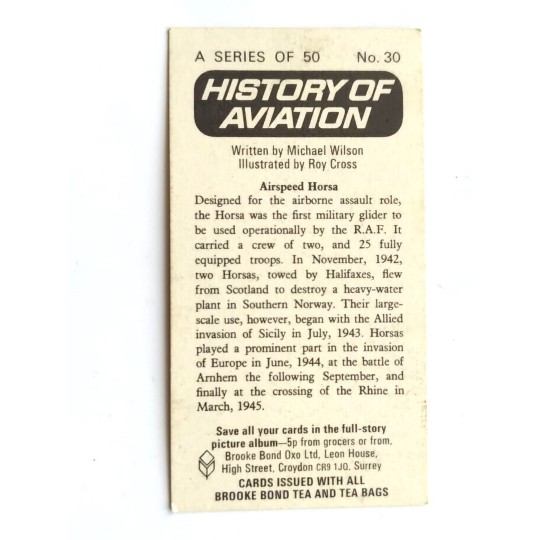 Airspeed Horsa - History of Aviation / Brooke Bond Çay Kartı