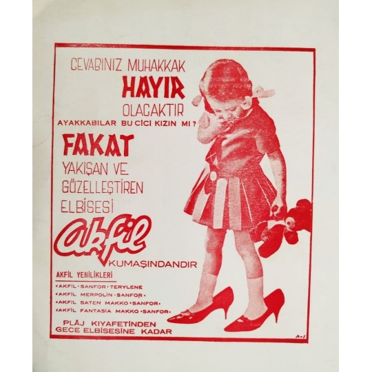 Akfil ve Di - Ba Kadın çamaşırları reklamlı Taksim Belediye Gazinosu, Basın Balosu 1964 / Fotoğraf kartı  - Efemera